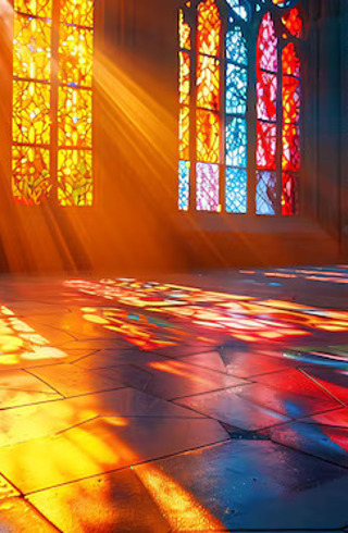 Stained Glass Windows With Light From Sun Shining Through Stained Glass Window 1142283 134458
